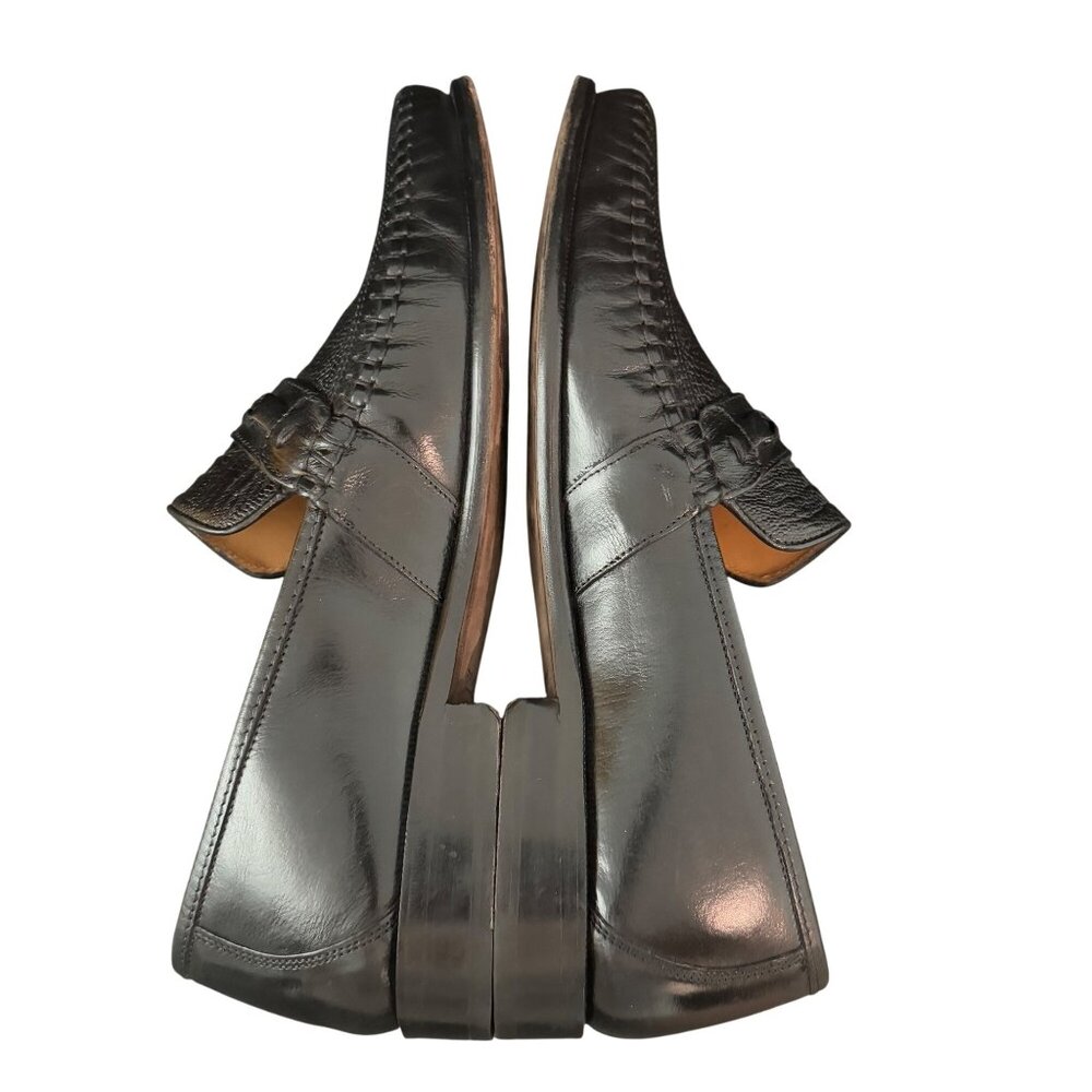 Brass Boot Walking Gloves Men's Black Leather Alligator Print Loafers Size 11.5M - Picture 5 of 12